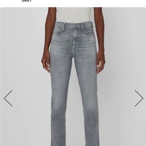 7 For All Mankind High Waist Straight Crop Left Hand in bergamot grey sz 27